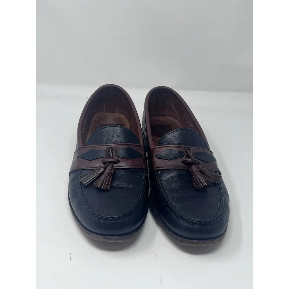 Allen Edmonds Ashford Men's 11.5 Black Brown Leather Slip On Tassel Dress Loafer